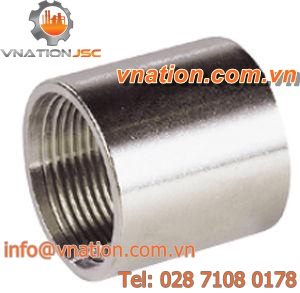 threaded fitting / female / cylindrical / stainless steel