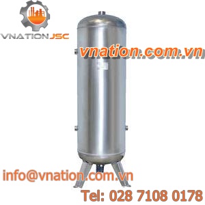 compressed air tank / for water / self-supporting / stainless steel