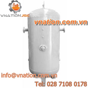 compressed air tank / storage / stainless steel / vertical