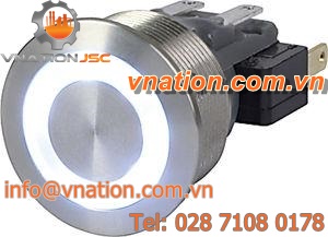 single-pole push-button switch / illuminated / stainless steel / momentary