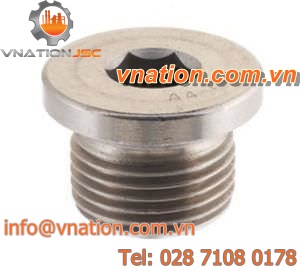 cylindrical plug / threaded / stainless steel