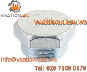 cylindrical plug / threaded / steel / with hexagonal head