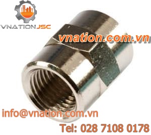 threaded sleeve / nickel-plated brass / cylindrical