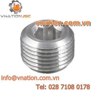 cylindrical plug / conical thread / stainless steel