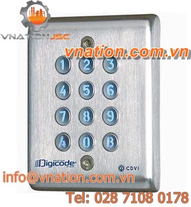 12-key keypad / surface mounted / stainless steel / backlit