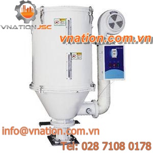 feed hopper / for plastics / for pellets / with dryer