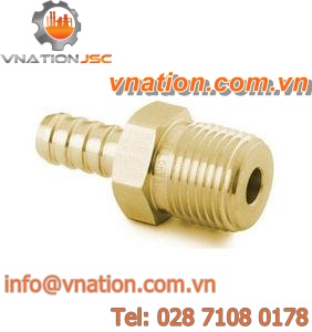 barbed fitting / male / straight / brass