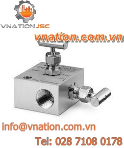 2-valve manifold / stainless steel / instrument / female