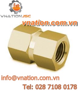 threaded fitting / female / hexagonal / brass