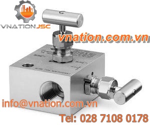 2-valve manifold / stainless steel / instrument