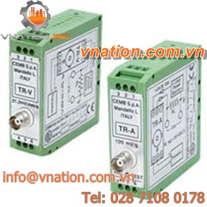 DIN rail mount temperature transmitter / analog / vibration