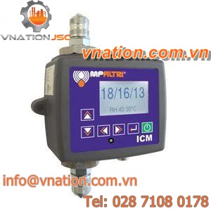 automatic monitoring device / for hydraulic fluid / measurement / particle