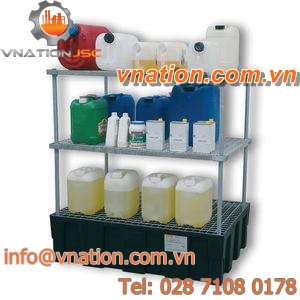 self-supporting shelving / for cans / for toxic products / plastic