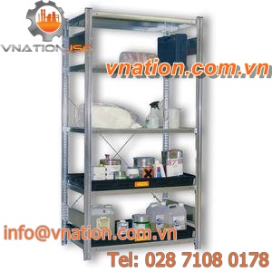 single-sided shelving / light-duty / adjustable / galvanized steel