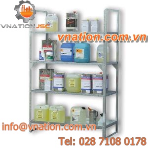 double-sided shelving / light-duty / multi-storage / galvanized steel