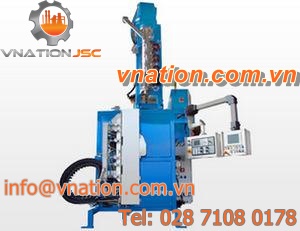 single-wall corrugated pipe corrugator / vertical / for extrusion lines