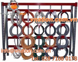 single-sided storage shelving / cable / galvanized / steel