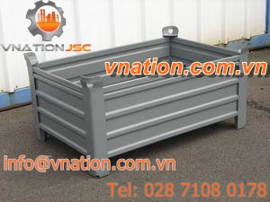 metal crate / storage / stacking / with lid