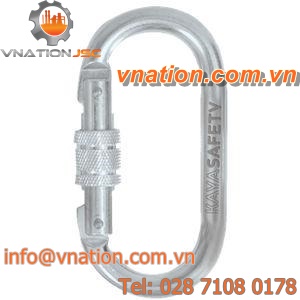 locking carabiner / stainless steel / symmetrical