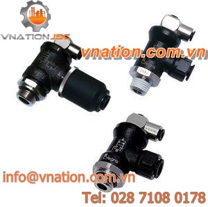 threaded fitting / elbow / pneumatic / piloted function