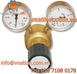 gas pressure regulator / piston / single-stage / brass