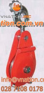 roller lifting pulley / for cables / with hook