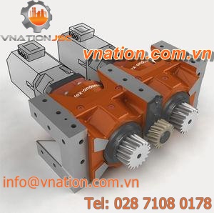 helical-toothed sprocket wheel / double / rotary table