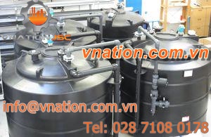 chemical tank / water storage / metal / vertical