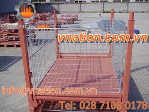 steel pallet box / handling / wire mesh / folding