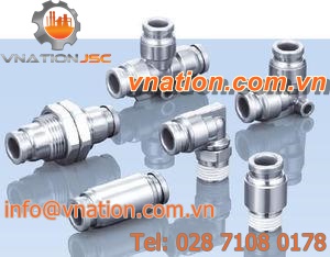 threaded fitting / straight / stainless steel / compact