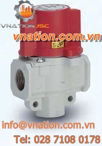 manual valve / shut-off / for resin / 3-way