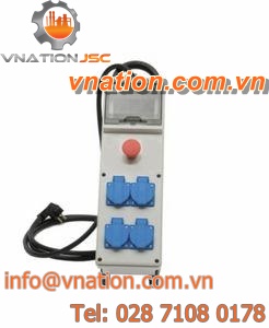 equipped electrical enclosure / steel / modular / with electrical socket