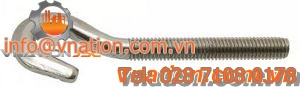 threaded hook / horizontal / steel