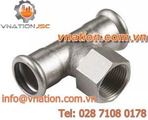 threaded fitting / T / stainless steel