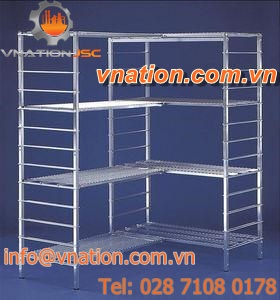 modular shelving / light-duty / galvanized / metal