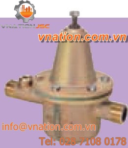 diaphragm valve / pressure reducing / for hot water / bronze
