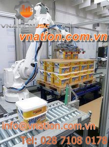 low level infeed palletizer / pail / automatic