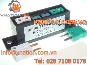 DIN rail mount temperature transmitter / probe head-mounted / thermocouple / Pt100