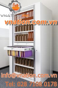 filing cabinet / free-standing / double-door / metal