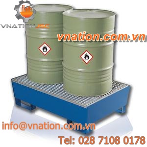 drum containment bund / steel / for indoor use