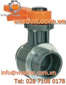 butterfly valve / lever / weld / PVC