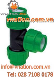 compression fitting / T / polyethylene