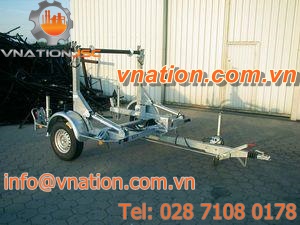 cable drum trailer / single-axle / for cable transport and laying / hydraulic