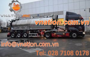 semi-tanker semi-trailer / 3-axle / for hazardous materials transport / self-loading container
