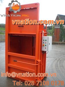 vertical baling press / front-loading / for cardboard box / for paper