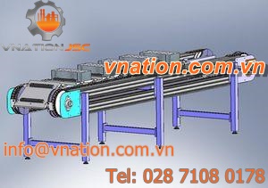 chain conveyor / for pallets / with lower level return / for heavy loads