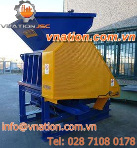 single-shaft shredder / for metal / plastics / for tires