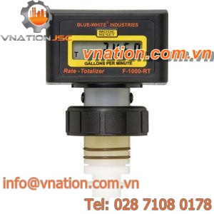 impeller flow meter / for water / in-line / with battery