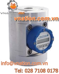 oval wheel flow meter / for liquids / flange-mount / compact