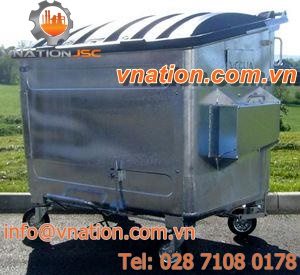 steel waste container / for urban waste / 4-wheel